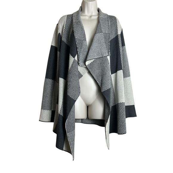 Becaal Large Cardigan Sweater Gray Color Block Women's - Picture 6 of 9